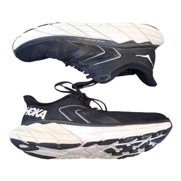 Hoka One One Black and White Arahi 5 Sneakers - Picture 1 of 7